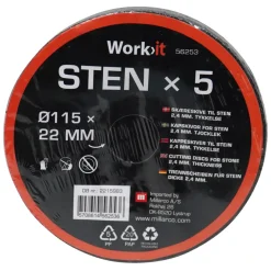 Kapskiva Sten Ø115 mm 5-pack Work>it