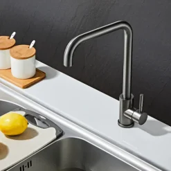 Köksblandare Kantig Gunmetal