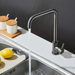 Köksblandare Kantig Gunmetal