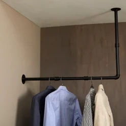 Klädstång Vägg/Tak Svart Ø25 mm Pipe System