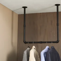 Klädstång Vägg/Tak Svart Ø25 mm Pipe System