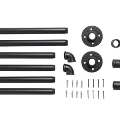 Klädstång Vägg/Tak Svart Ø25 mm Pipe System