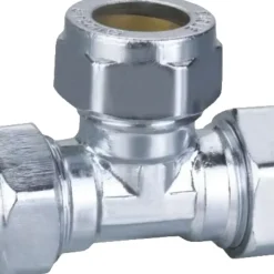 Klämringskoppling T-rör Ø15 mm Krom ScandFix