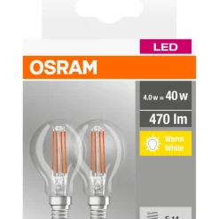 Klotlampa LED Filament 4W 2-pack Osram