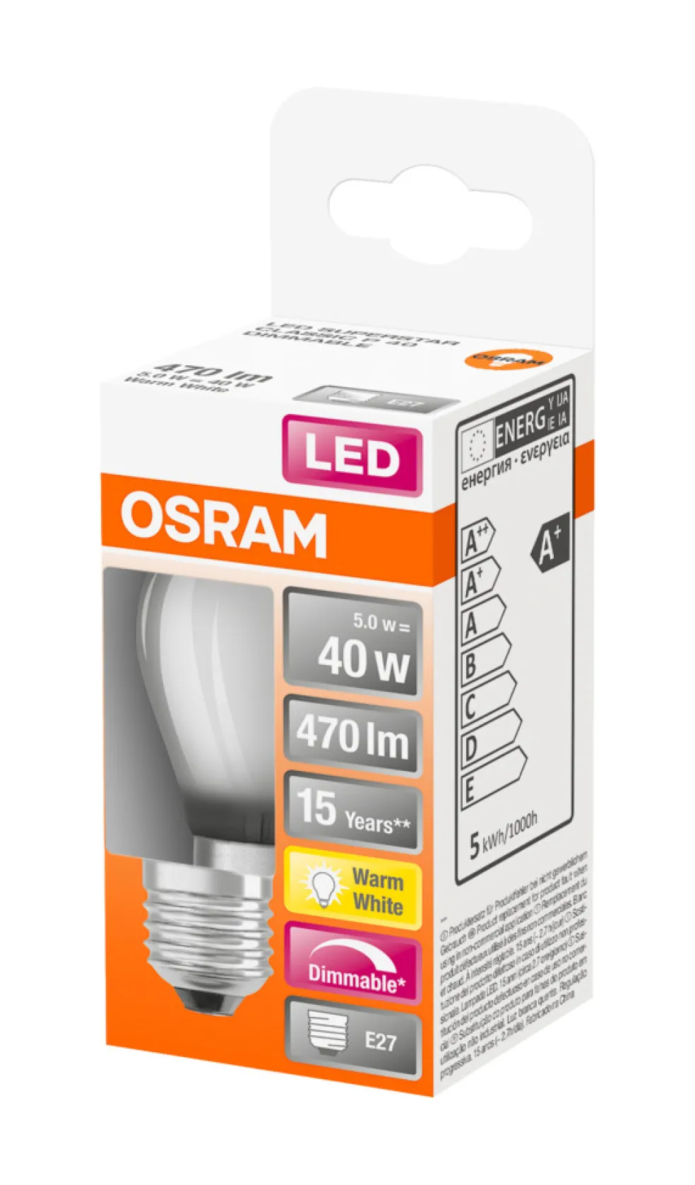 Klotlampa LED Frostad 5W