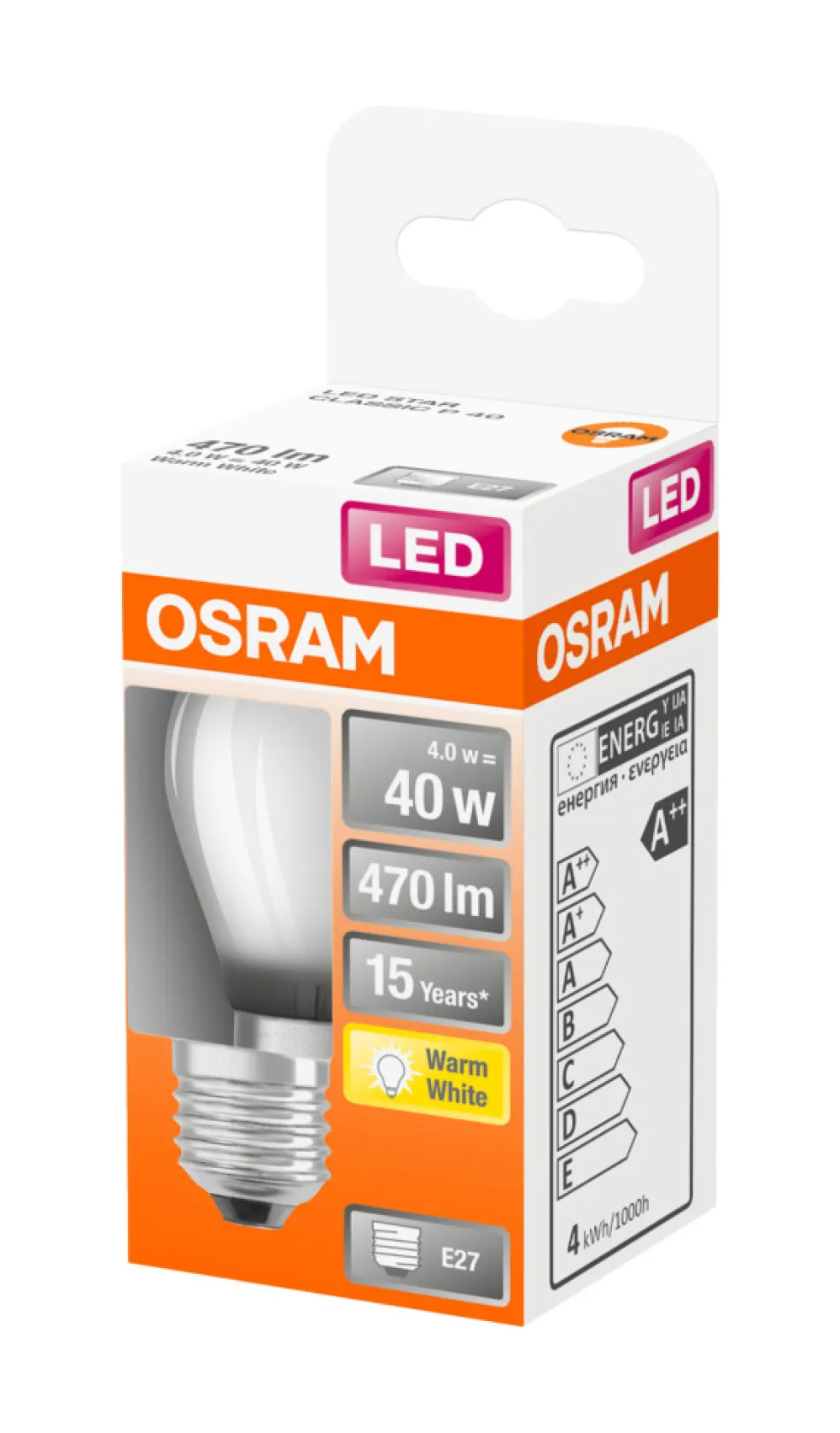 Klotlampa LED Frostad 4W Osram