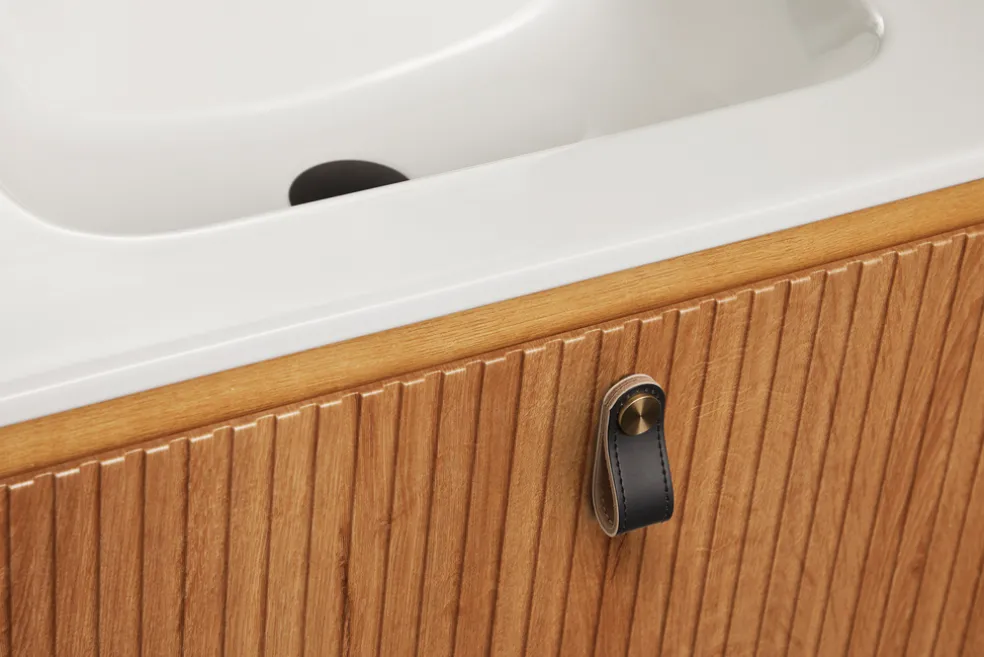 Knopp Läder Svart 2-pack