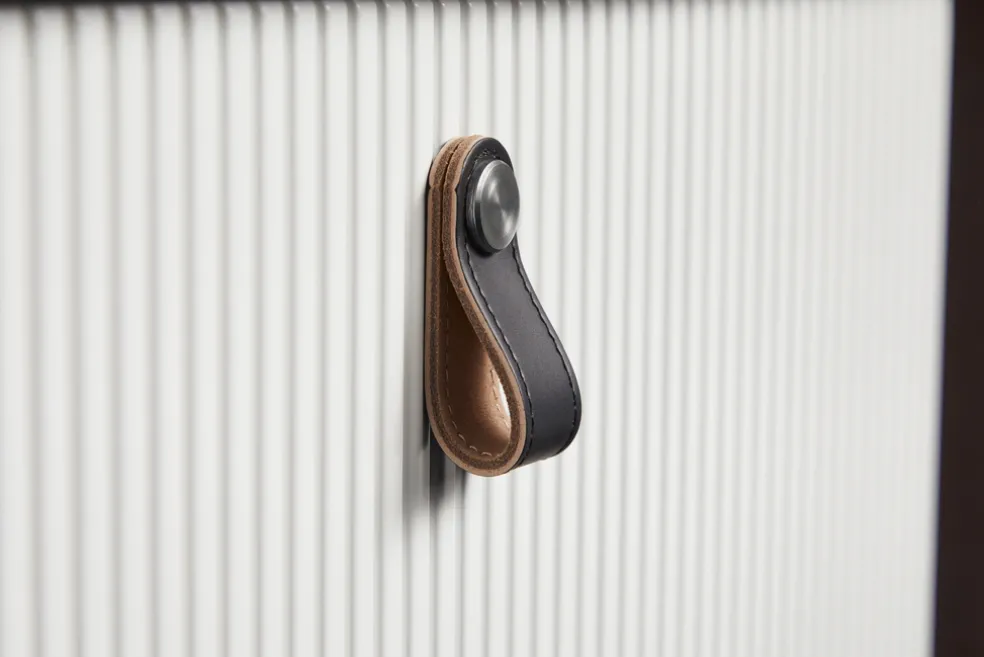 Knopp Läder Svart 2-pack