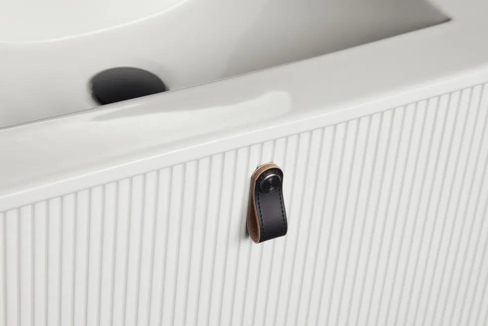 Knopp Läder Svart 2-pack