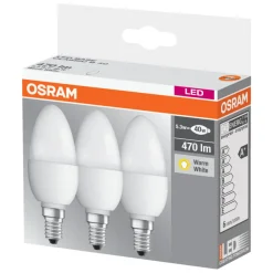 Kronlampa LED 5,5W 3-pack Osram