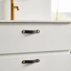Lådhandtag Läder Svart 12,8 cm 2-pack