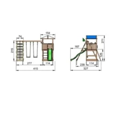 Lektorn Jungle Gym Hut m/rutschkana, gungmodul & klättermodul