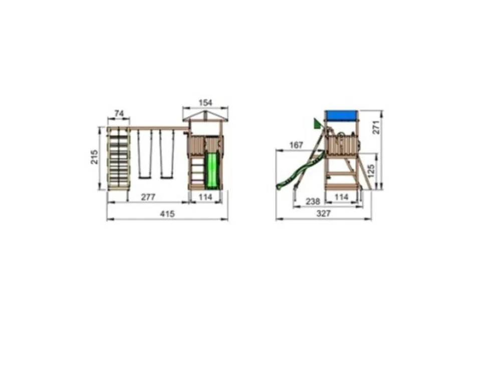 Lektorn Jungle Gym Hut m/rutschkana, gungmodul & klättermodul