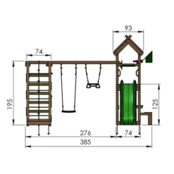 Lektorn Jungle Gym Totem m/rutschkana, gungmodul & klättermodul