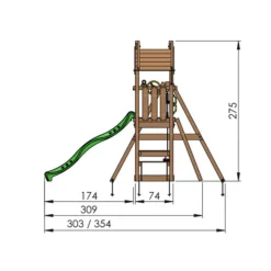 Lektorn Jungle Gym Totem m/rutschkana & gungmodul