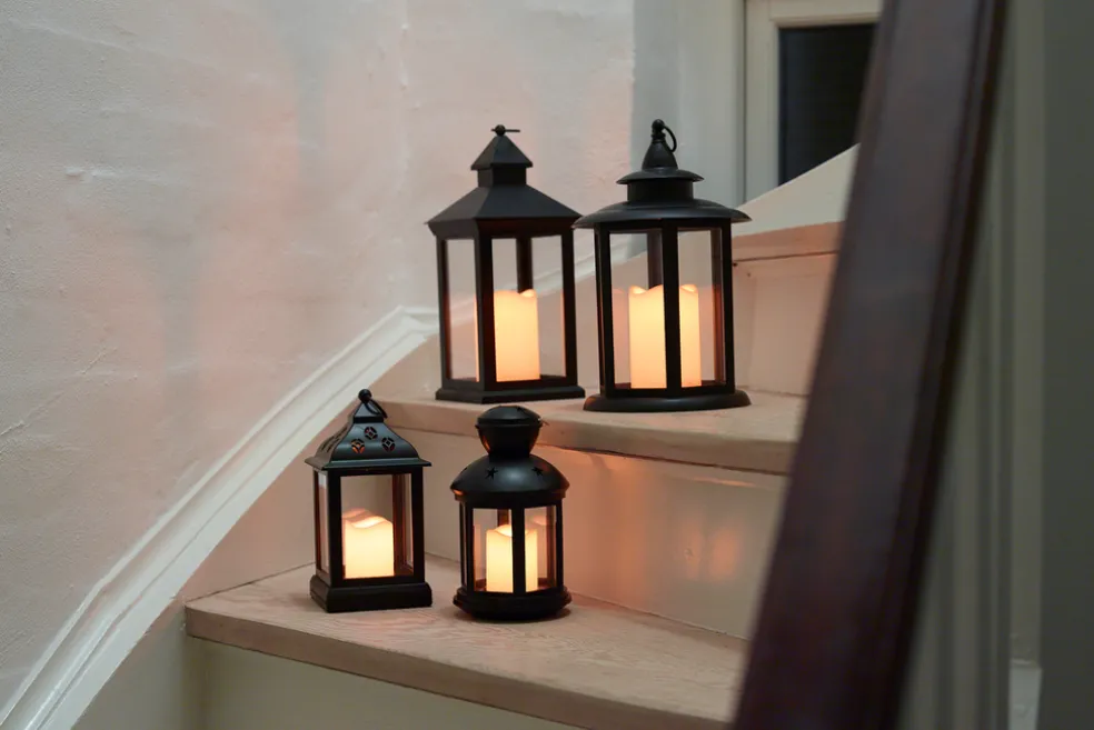Ljuslykta 1 LED-blockljus 15 x 33 cm Stemning