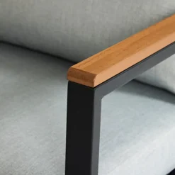 Loungeset Tokyo Svart/Grå/Teak 4 delar Sunlife