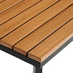 Loungeset Tokyo Svart/Grå/Teak 4 delar Sunlife
