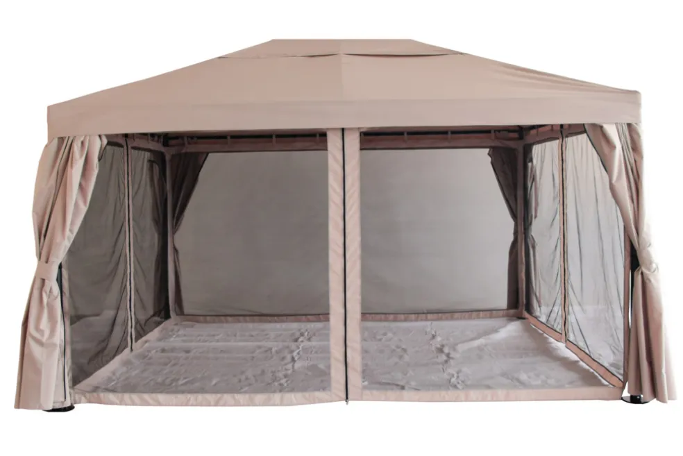 Lyxpaviljong Beige/Svart 3 x 4 m
