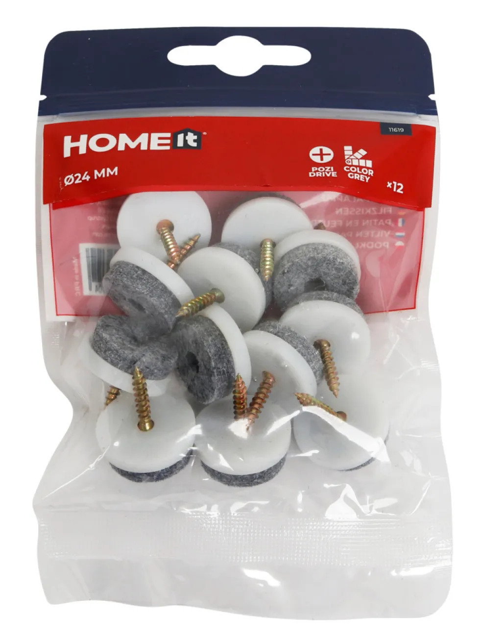 Möbeltass Filt/Plast Ø24 mm 12-pack Home>it