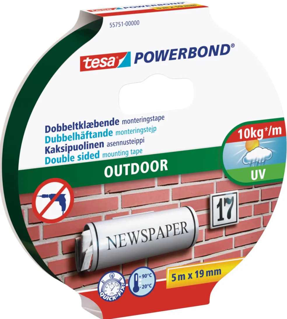 Monteringstejp Powerbond Outdoor 19 mm x 5 m Tesa