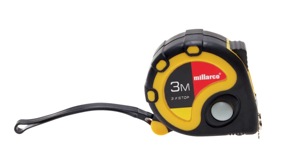Måttband m/stopp 16 mm x 3 m Millarco