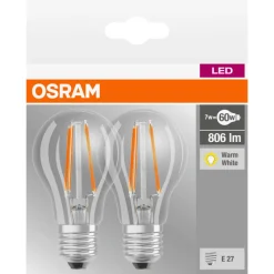 Normallampa LED Filament 7W 2-pack Osram