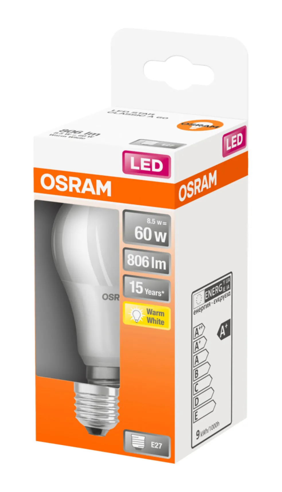 Normallampa LED Frostad 8,5W Osram