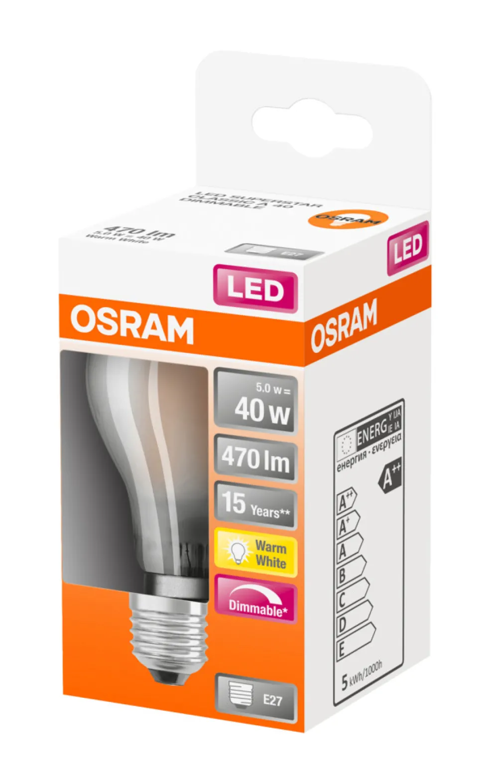 Normallampa LED Frostad 5W Osram