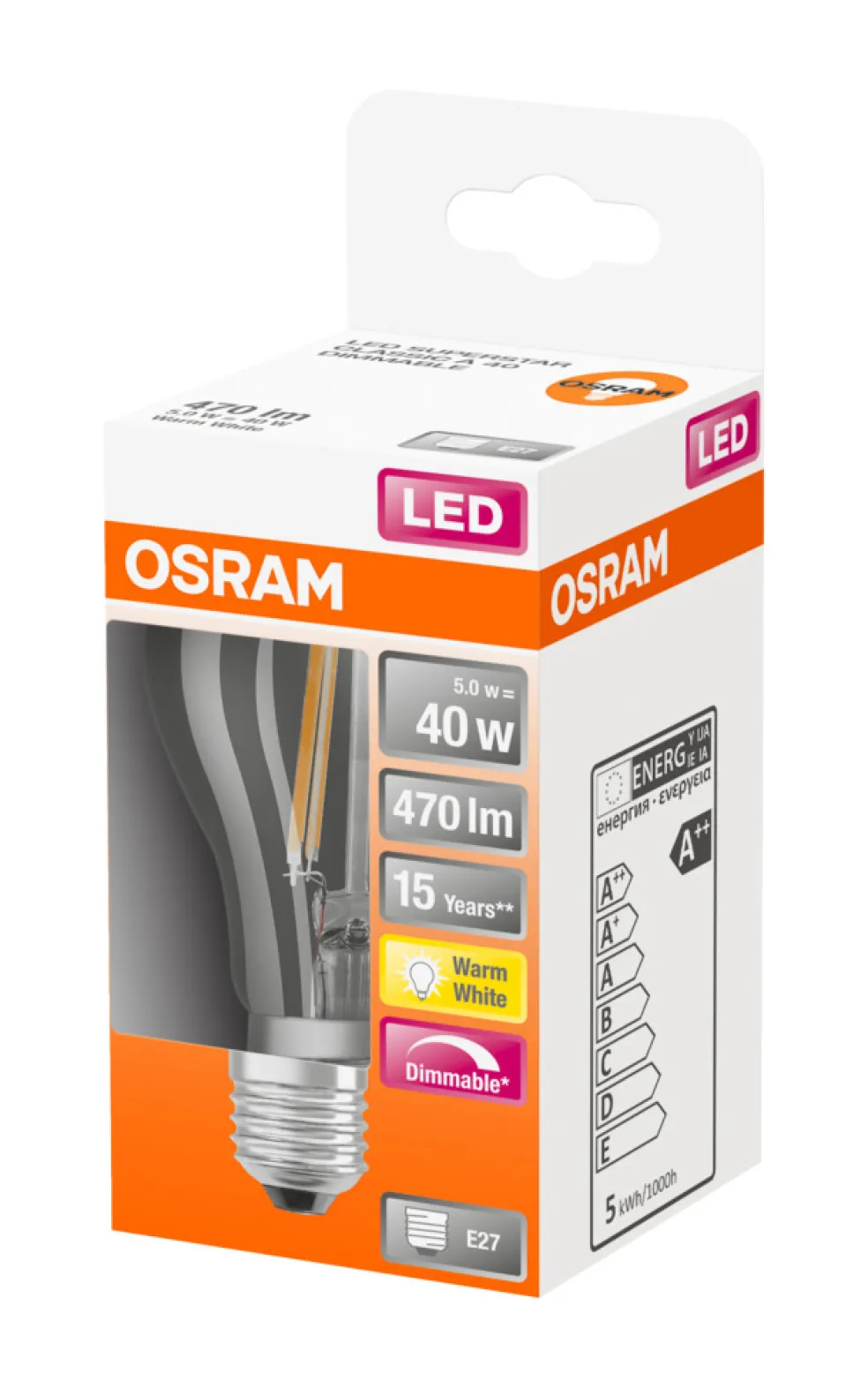 Normallampa LED Frostad 5W Osram