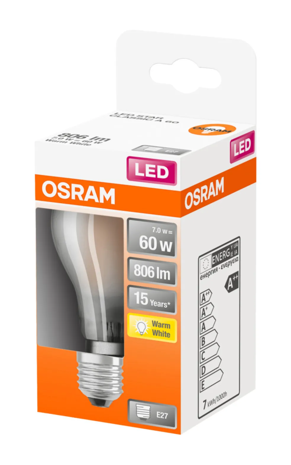 Normallampa LED Frostad 7W Osram