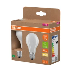 Normallampa LED 3,8W E27 2-pack Osram