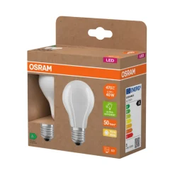 Normallampa LED 2,2W E27 2-pack Osram