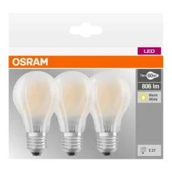 Normallampa LED 7W 3-pack Osram