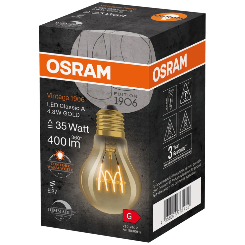 Normallampa Vintage LED Filament 4,8W E27 Osram