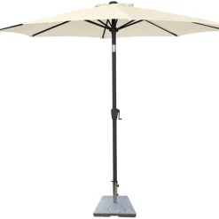 Parasoll m/vev & tilt Beige/Svart Ø3 m Sunlife