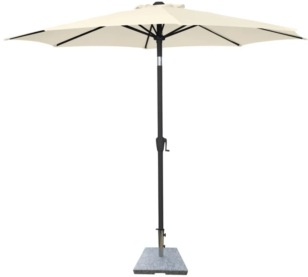 Parasoll m/vev & tilt Beige/Svart Ø3 m Sunlife