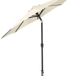 Parasoll m/vev & tilt Beige/Svart Ø3 m Sunlife