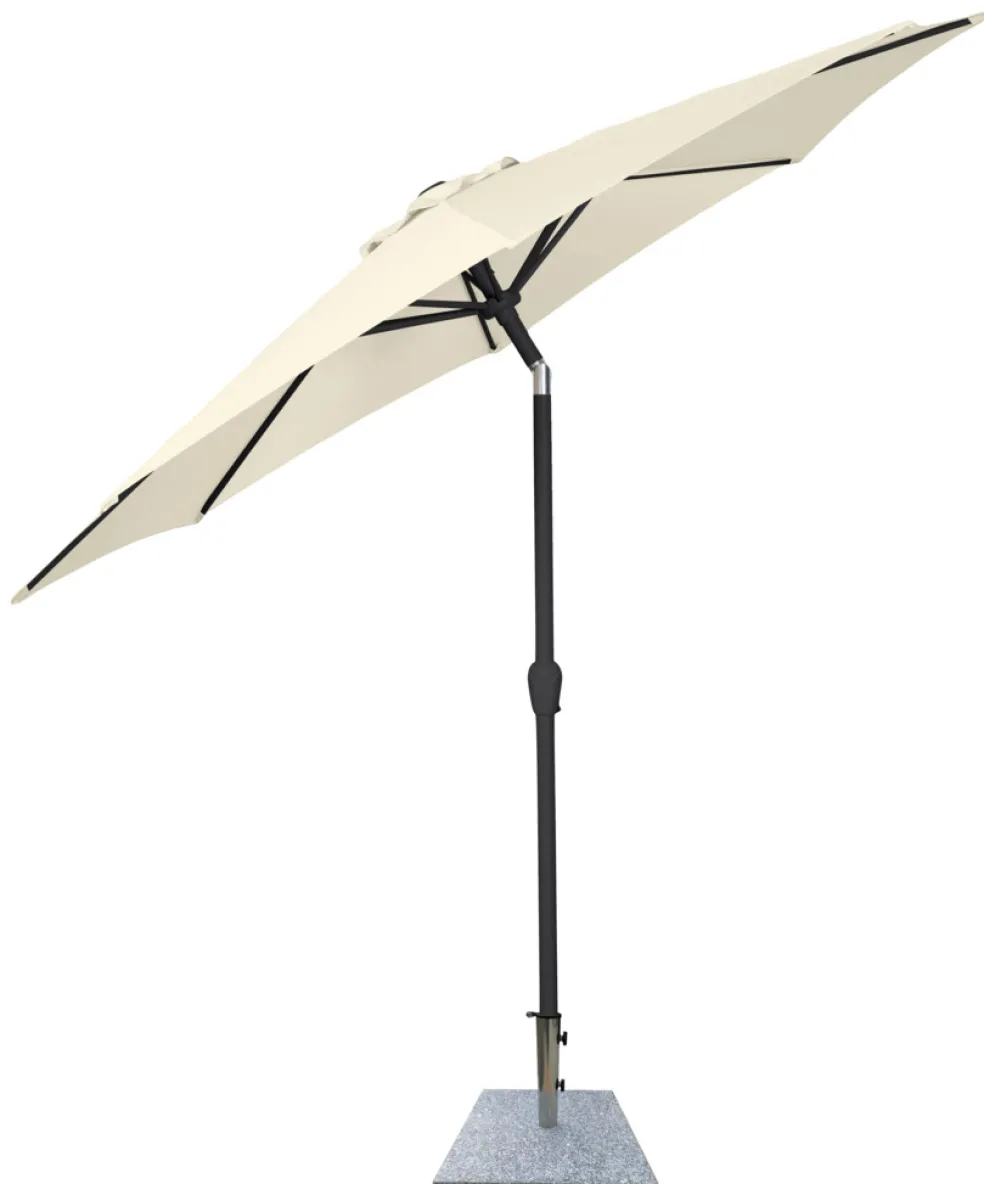 Parasoll m/vev & tilt Beige/Svart Ø3 m Sunlife