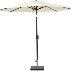 Parasoll m/vev & tilt Beige/Svart Ø3 m Sunlife