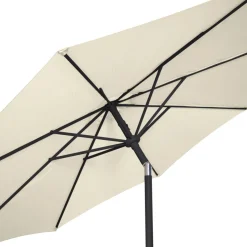 Parasoll m/vev & tilt Beige/Svart Ø3 m Sunlife