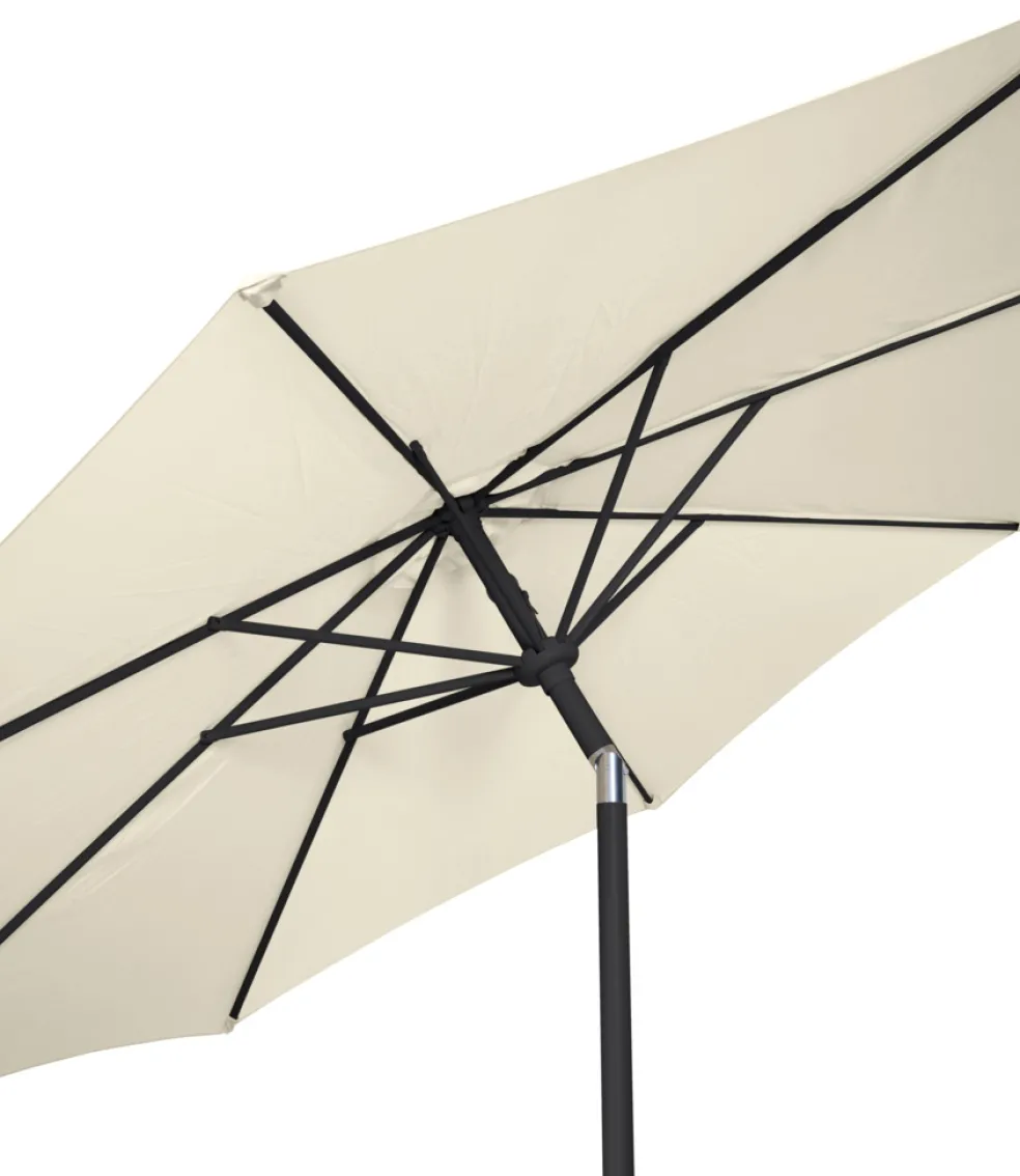 Parasoll m/vev & tilt Beige/Svart Ø3 m Sunlife