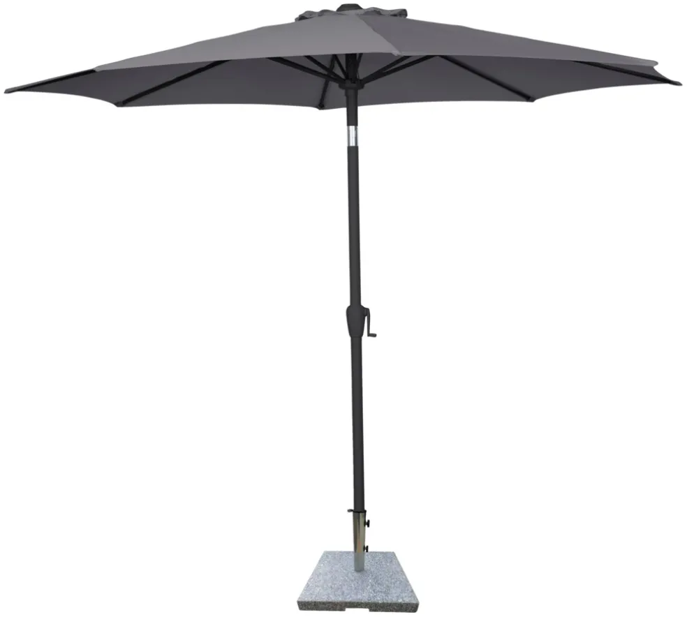 Parasoll m/vev & tilt Grå Ø3 m Sunlife