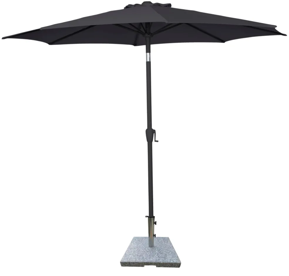 Parasoll m/vev & tilt Svart Ø3 m Sunlife