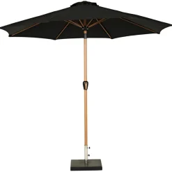 Parasoll m/vev Teak/Svart Ø3 m Sunlife