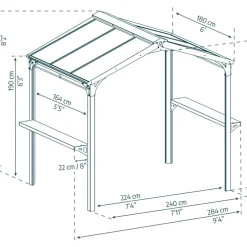 Paviljong Austin BBQ 180 x 284 cm Canopia by Palram