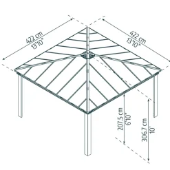 Paviljong Dallas 422 x 422 cm Canopia by Palram