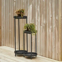 Piedestal Set Svart Ø25 x H75/50 cm Garden