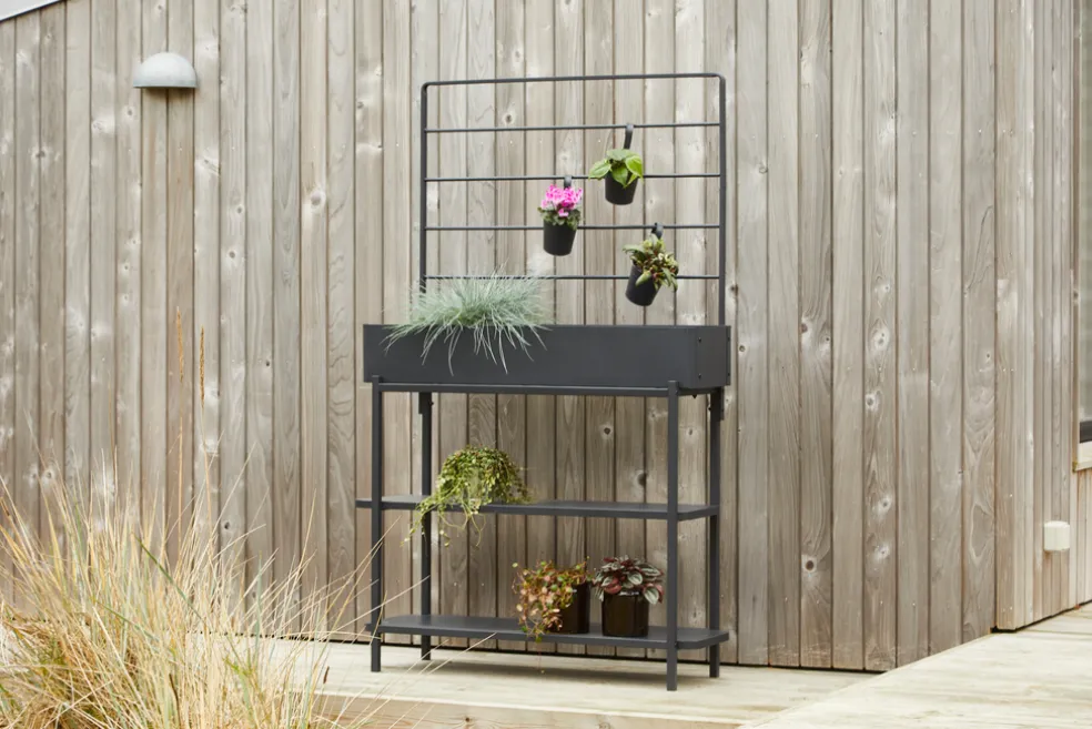 Planteringslåda m/hyllplan & spaljé 94 x 30 x 155 cm Garden