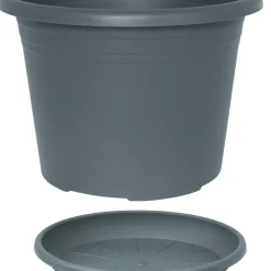 Plastkruka Cylindro Grå Ø25 cm Scan-Pot